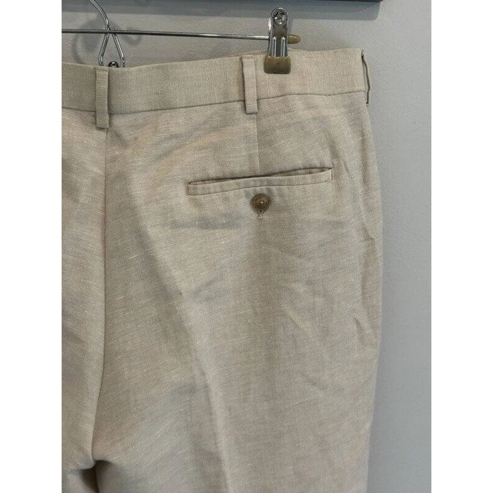 Cubavera Mens Linen Blend Summer Pants Light Tan Size 40 x 30